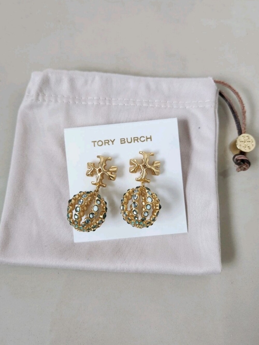 Tory Burch Roxanne Crystal Ball Drop Earrings